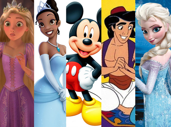 Mickey Mouse, Aladdin, Rapunzel, Tiana, Elsa Mickey Mouse, Aladdin, Rapunzel, Tiana, Elsa